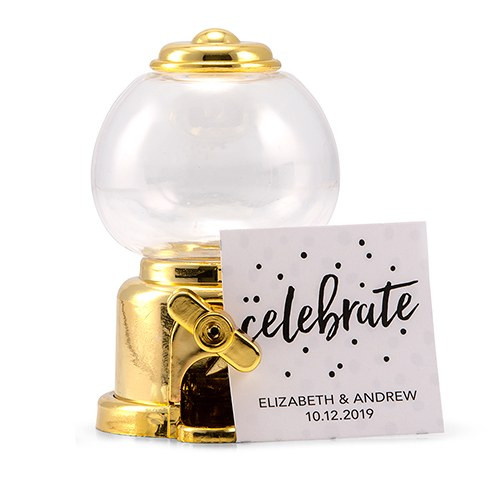 Gumball Machine Favor Containers in Gold - Unique Favor Boxes Gumball Machine Favor Containers in Gold - Unique Favor Boxes