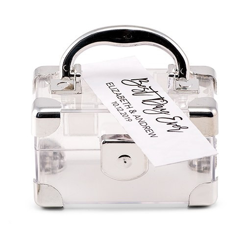 Travel Suitcase Favor Containers in Silver - Unique Favor Boxes Travel Suitcase Favor Containers in Silver - Unique Favor Boxes