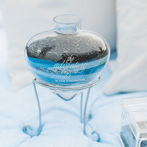 Heart Sand Ceremony Vase Set w/Adventure Begins Engraving Heart Sand Ceremony Vase Set w/Adventure Begins Engraving