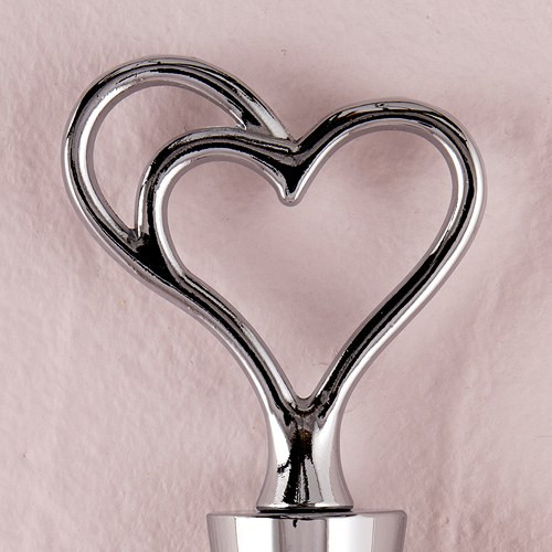 Double Heart Bottle Stopper Favors - Silver Double Heart Bottle Stopper Favors - Silver