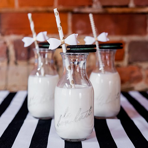 Milk Bottle Favor Containers - Vintage Glass Milk Bottle Favor Containers - Vintage Glass