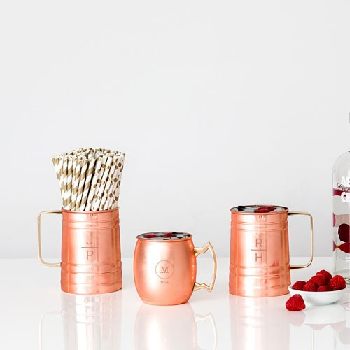 Copper Beer Stein with Stacked Monogram Copper Beer Stein with Stacked Monogram
