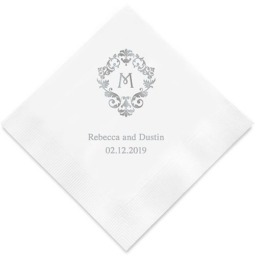 Filigree Initial Personalized Napkins Filigree Initial Personalized Napkins