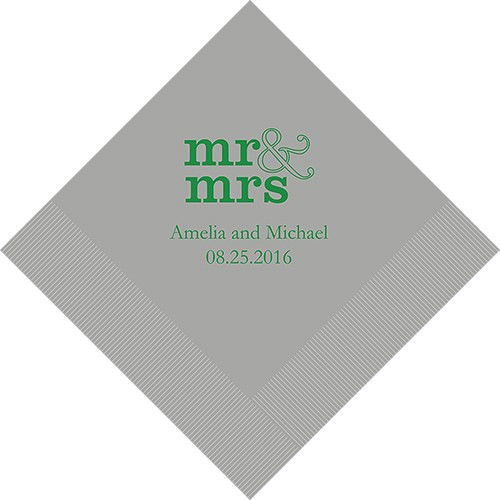 Mr. & Mrs. Standard Personalized Napkins Mr. & Mrs. Standard Personalized Napkins