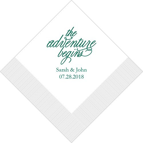 The Adventure Begins Personalized Napkins The Adventure Begins Personalized Napkins