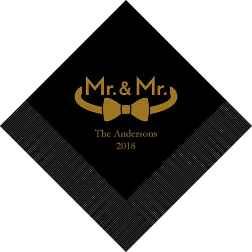 Mr. & Mr. Personalized Napkins - Same Sex Mr. & Mr. Personalized Napkins - Same Sex
