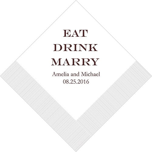 Eat Drink Marry Personalized Napkins Eat Drink Marry Personalized Napkins