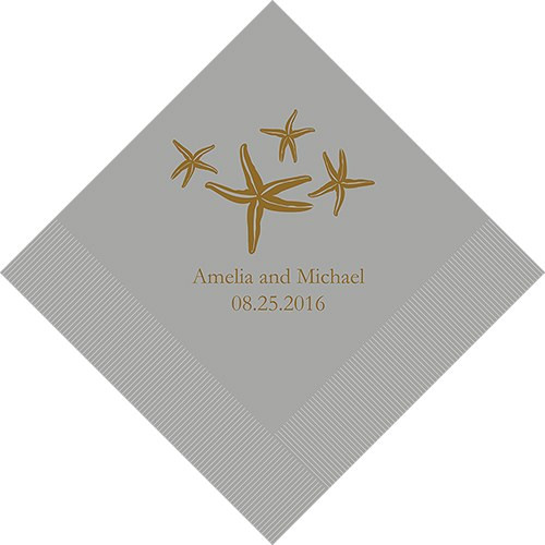 Starfish Personalized Napkins - Beach Wedding Starfish Personalized Napkins - Beach Wedding