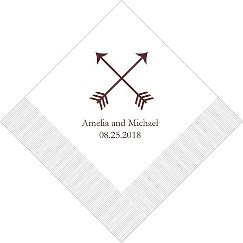 Bohemian Wedding Personalized Napkins - Double Arrows