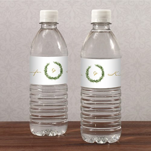 Personalized Water Bottle Labels - Love Wreath Personalized Water Bottle Labels - Love Wreath