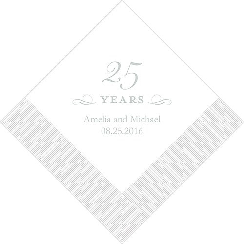 25 Years Personalized Napkins - Custom Printed 25 Years Personalized Napkins - Custom Printed