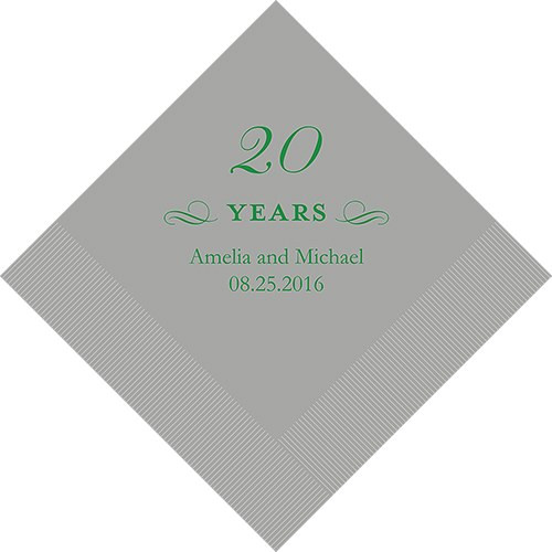 20 Years Personalized Napkins - Custom Printed 20 Years Personalized Napkins - Custom Printed