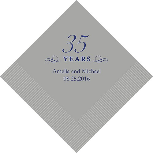 35 Years Personalized Napkins - Custom Printed 35 Years Personalized Napkins - Custom Printed
