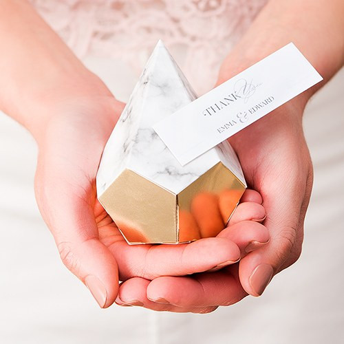 Modern Marble & Gold Favor Boxes - Geometric Modern Marble & Gold Favor Boxes - Geometric