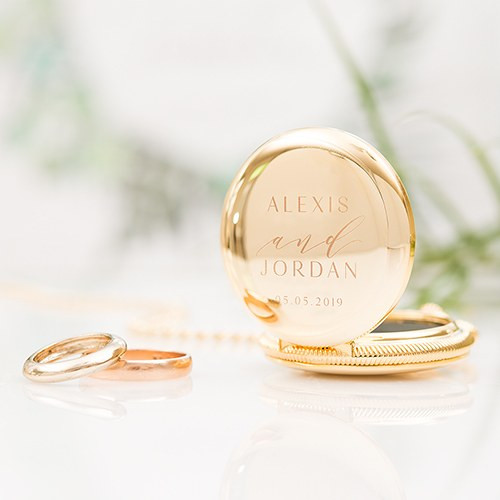 Personalized Pocket Wedding Ring Holder - Modern Couple Personalized Pocket Wedding Ring Holder - Modern Couple