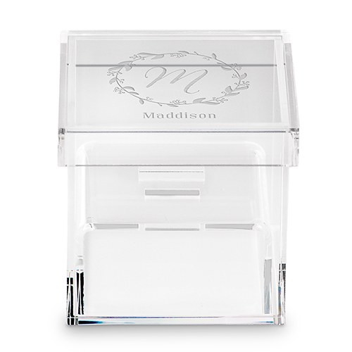 Acrylic Wedding Ring Box - Personalized - Botanical Wreath Acrylic Wedding Ring Box - Personalized - Botanical Wreath