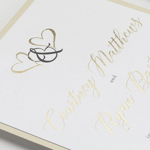 Heart Wedding Invitations - Ampersand Hearts