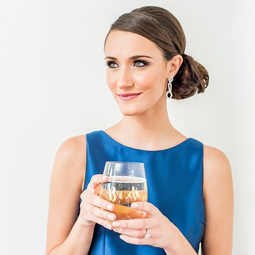 Bride Stemless Wine Glass in Gold Bride Stemless Wine Glass in Gold