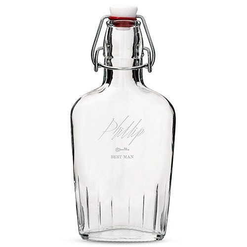 Personalized Glass Hip Flask - Key - Bridesmaid or Groomsmen Personalized Glass Hip Flask - Key - Bridesmaid or Groomsmen