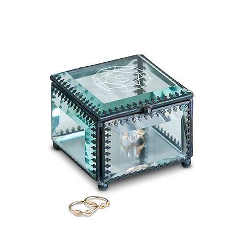 Vintage Glass Jewelry Box - Monogram Gem Vintage Glass Jewelry Box - Monogram Gem