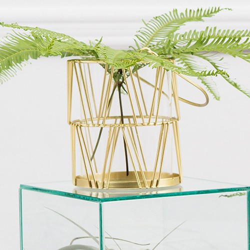 Gold Geometric Candle Lantern - Candle Holder Gold Geometric Candle Lantern - Candle Holder