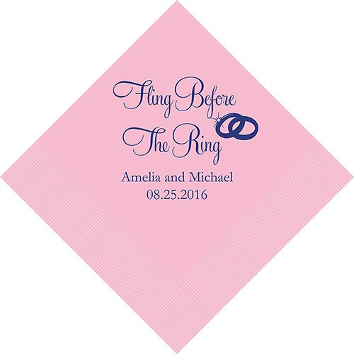 Fling Before The Ring Personalized Napkins - Bachelorette Party Fling Before The Ring Personalized Napkins - Bachelorette Party