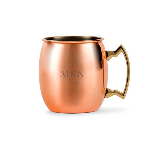 Copper Moscow Mule Mug with Classic Initials Copper Moscow Mule Mug with Classic Initials