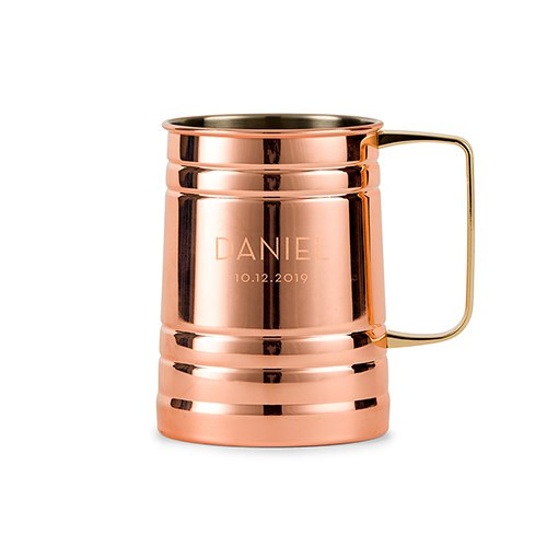 Copper Beer Stein with Modern Personalization Copper Beer Stein with Modern Personalization