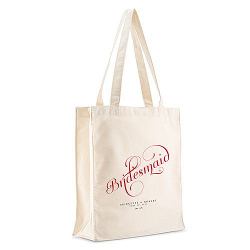 Personalized Bridesmaid Tote Bag - Expressions - Red Personalized Bridesmaid Tote Bag - Expressions - Red