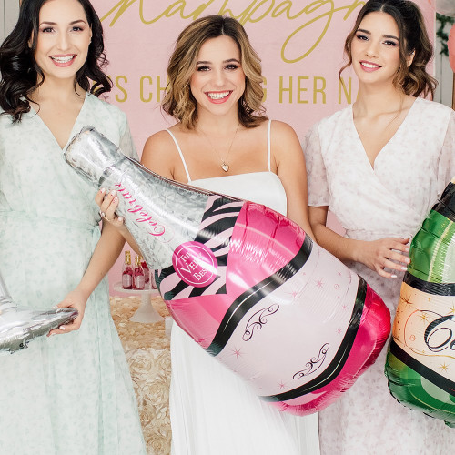 Pink Champagne Bottle Balloon - Foil Pink Champagne Bottle Balloon - Foil
