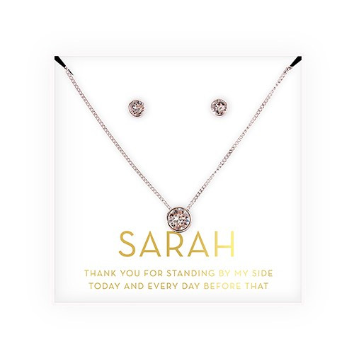 Swarovski Crystal Earrings & Necklace - Bridesmaid Gift - Thank You Swarovski Crystal Earrings & Necklace - Bridesmaid Gift - Thank You