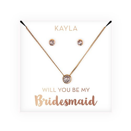 Swarovski Crystal Earrings & Necklace - Bridesmaid Gift - Be My Bridesmaid? Swarovski Crystal Earrings & Necklace - Bridesmaid Gift - Be My Bridesmaid?
