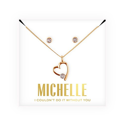 Swarovski Crystal Heart Jewelry Set - Bridesmaid Gift - Couldn't Do It Swarovski Crystal Heart Jewelry Set - Bridesmaid Gift - Couldn't Do It