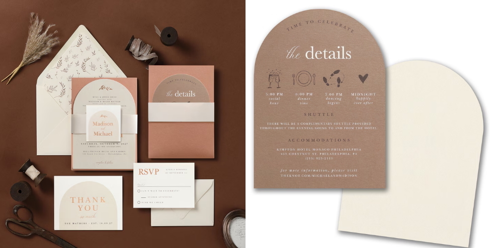 arch wedding invitation suite