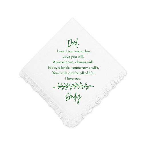 Personalized Handkerchief White Pocket Leaf