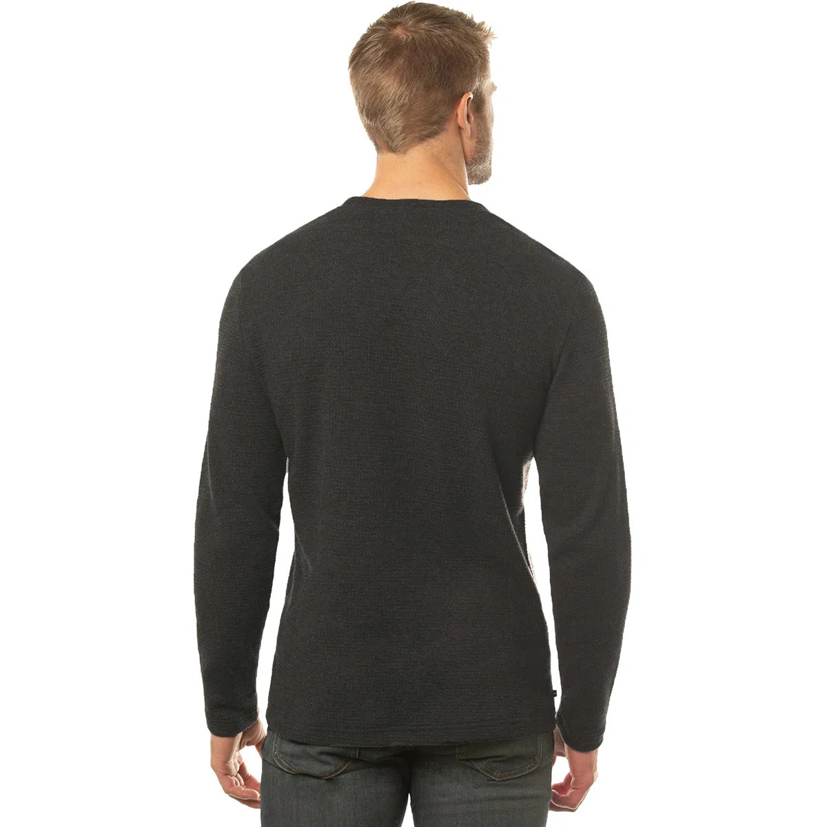 TravisMathew NWT Cloud Waffle Crew Top Small Charcoal