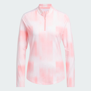 Adidas Women's Ultimate365 Printed Quarter Zip Mock Polo Shirt Adidas Women's Ultimate365 Printed Quarter Zip Mock Polo Shirt