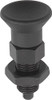 Kipp 03089-02410 Stainless Steel Indexing Plunger, Natural Finish, Pull Knob, B Style, Locking Pin Hardened, Metric, M20 x 1.5 Thread, 74 mm Length