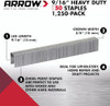 Arrow 509   T50 9/16" Staples, 1250 Count