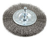 Forney 72740 Wire Wheel Brush, Fine Crimped with 1/4-Inch Hex Shank, 4-Inch-by-.008-Inch