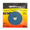 Forney 71650 Sanding Discs, Blue Zirconium with 7/8-Inch Arbor, 4-1/2-Inch, 80-Grit, 3-Pack
