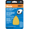 Norton (02316) Iron Shape Sanding Sheet for Black and Decker/Craftsman Mouse Sander, Hook and Loop, 7" Length x 3" Width, P120 Grit, Medium Grade (Pack of 5)