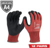 Milwaukee 48-22-8946B Medium Red Nitrile Level 4 Cut Resistant Dipped Work Gloves (12-Pack)