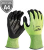 Milwaukee 48-73-8941 Medium High Visibility Level 4 Cut Resistant Polyurethane Dipped Work Gloves