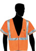 Liberty Glove & Safety C16004F/XL HiVizGard Polyester All Mesh Fabric Class 3 Safety Vest with 2" Wide Silver Reflective Stripes and Pockets, X-Large, Fluorescent Orange