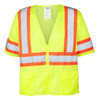 Ironwear 1293-LZ-MD ANSI Class 3 Polyester Mesh SAFETY Vest with Zipper & 4" Orange/2" Silver Reflective Tape, Lime, Medium
