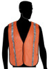 Liberty Glove & Safety N16001F HiVizGard Polyester General Purpose Mesh Vest with 1" Wide Silver Reflective Stripes, Fluorescent Orange