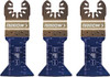 Arrow 3-Blades (OSC104-3) Japanese Tooth Tough Curve Wood Oscillating Tool Blade for Hardwood, Wood, PVC, Drywall, Universal, Fits Most Multitools, 1-3/4 Inch