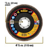DEWALT DWA8281 60G T29 XP Ceramic Flap Disc, 4-1/2" x 7/8"