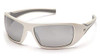 Pyramex (1-Pair) Goliath Safety Eyewear Style and Protection, White Frame, Silver Mirror Lens (SW5670D)